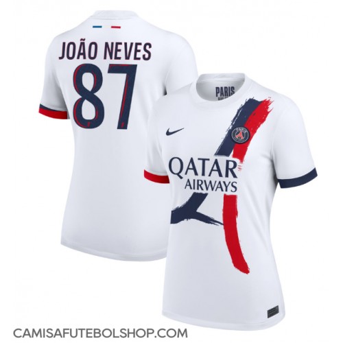 Camisa de time de futebol Paris Saint-Germain Joao Neves #87 Replicas 2º Equipamento Feminina 2024-25 Manga Curta